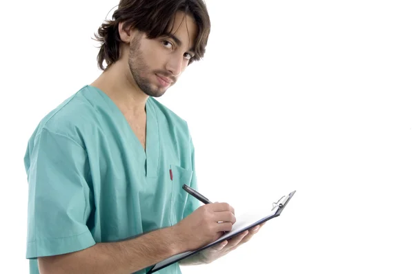 Médico varón escribiendo prescripción —  Fotos de Stock