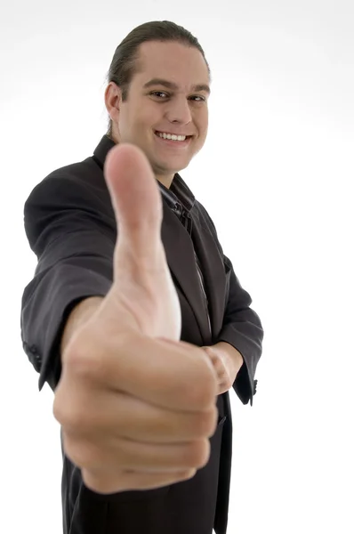 Pleased businessman wishing good luck — Stock Photo, Image