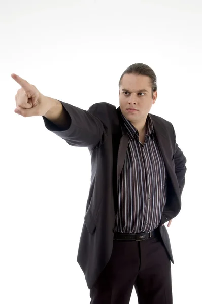 Angry businessman pointing — Stock Photo, Image