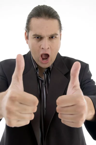 Handsome lawyer with thumbs up — Stock Photo, Image