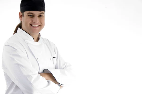 Portrét pohledný mladý muž šéfkuchaře — Stock fotografie