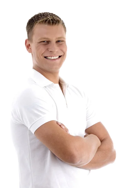 Portrét pohledného mladého muže usmívajícího se — Stock fotografie