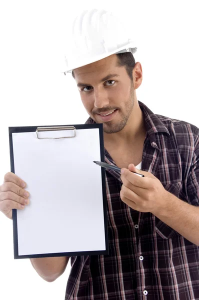 Intelligent architect with note pad — Stock Photo, Image