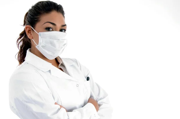 Γυναίκα γιατρός με μάσκα — Φωτογραφία Αρχείου