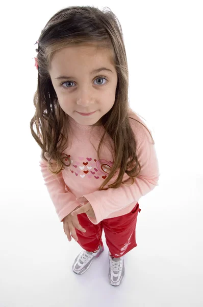 Ariel άποψη του χαριτωμένο μικρό κορίτσι — Φωτογραφία Αρχείου