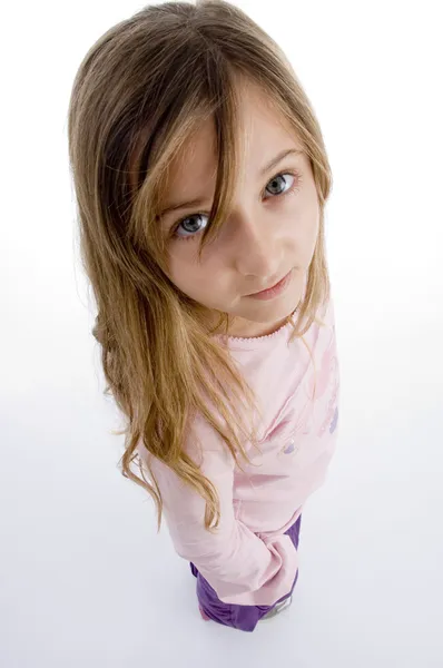 Ariel görünümü küçük genç kızın — Stok fotoğraf