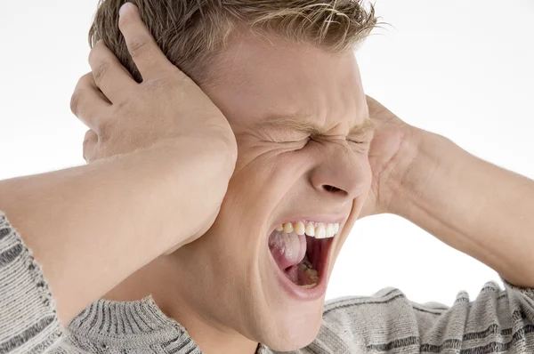 Křičí mladý muž v hněvu — Stock fotografie