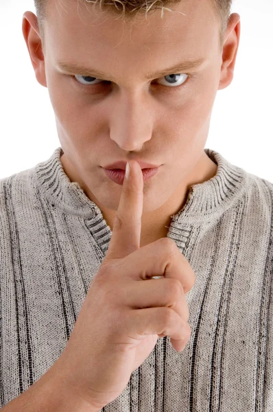 Man instructing you to be silent — Stock Photo, Image