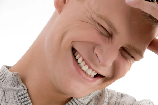 Close up of smiling handsome man — Stock Photo, Image
