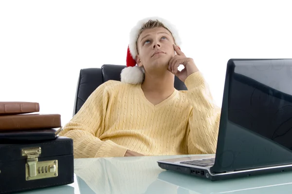 Empresário sentado ocioso no escritório — Fotografia de Stock