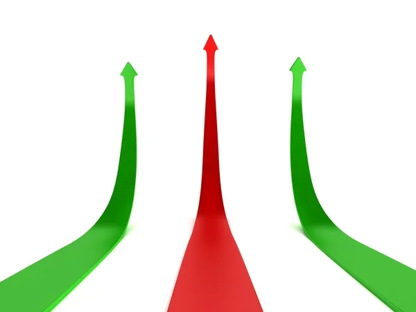 3d arrows indicating profit and loss — Stock Photo, Image