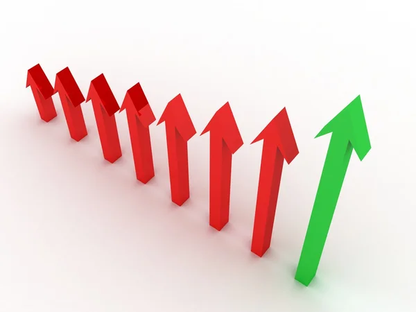 3d arrows showing profit increase — Stock Photo, Image