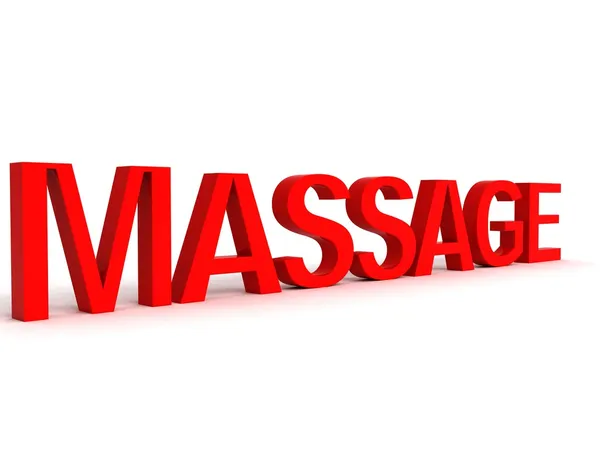 stock image 3d rendered massage word in red