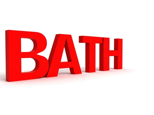 Alphabets de mot de bain rendu 3d — Photo