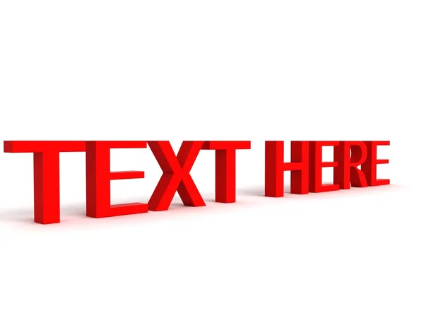 3d text here word in red — Stock Photo, Image