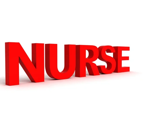 빨간색에서 3d 간호사 단어 — 스톡 사진