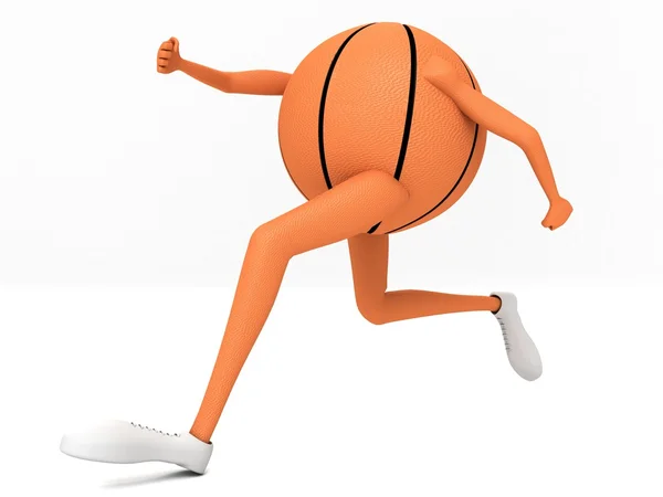 3D elszigetelt futó kosárlabda — Stock Fotó