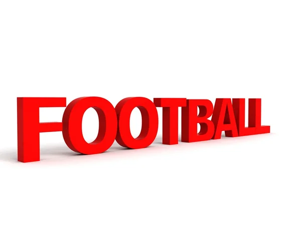빨간색으로 3d 렌더링 된 축구 단어 — 스톡 사진