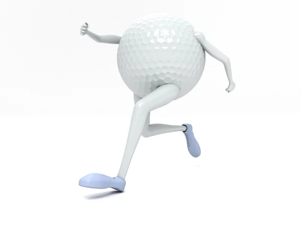 3d bola de golfe em execução — Fotografia de Stock