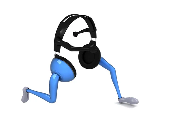 3D futó fejhallgató — Stock Fotó