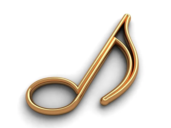 3d isolated musical note in golden color — Stock Photo, Image