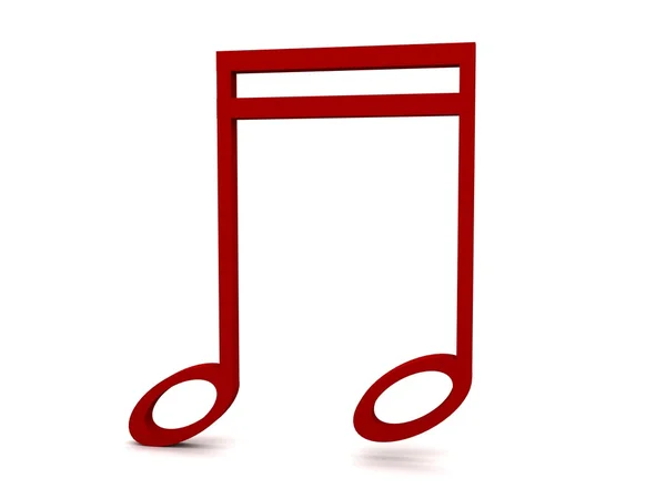 3D notace hudby v červené barvě — Stock fotografie