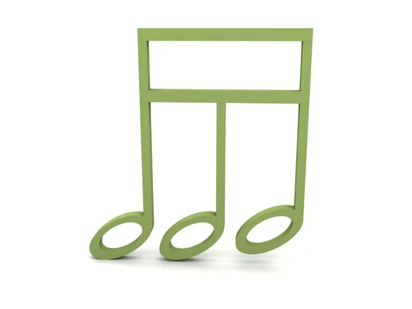 Yeşil 3D müzik nota anahtarı Not — Stok fotoğraf