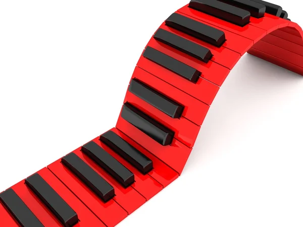 3D kırmızı ve siyah piyano tuşları — Stok fotoğraf