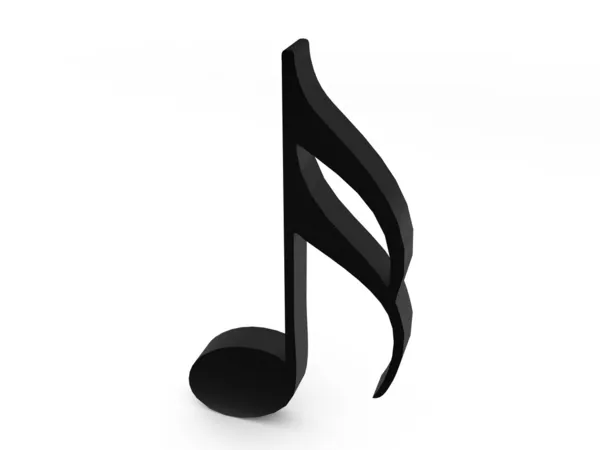 Трехмерная черная музыкальная нота — стоковое фото