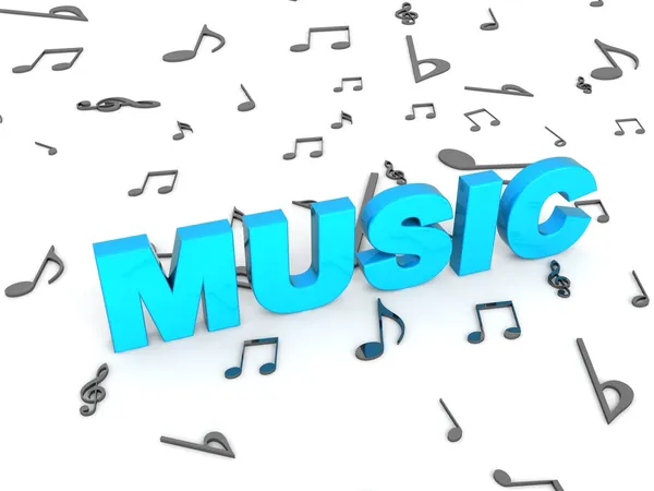 3d rendered music text with musical note — Stock Photo, Image