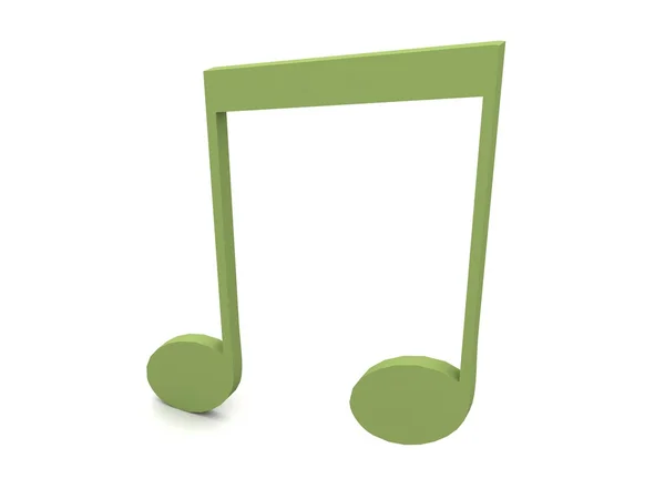 3D hudební nota v zelené — Stock fotografie