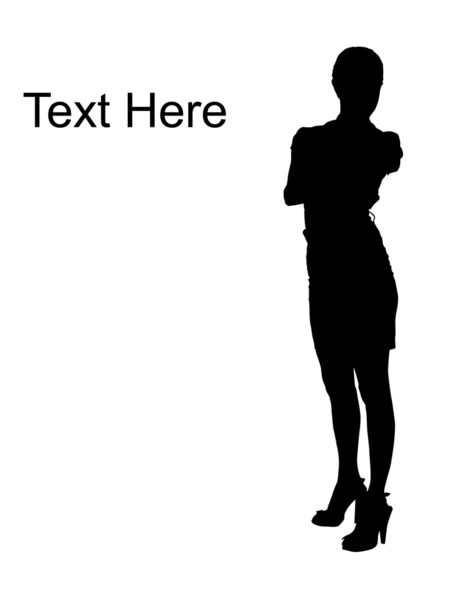 Silhouette of young businesswoman — Stock Photo, Image