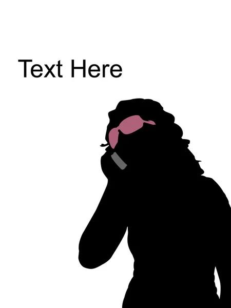 Silueta ženy mluví na telefonu — Stock fotografie