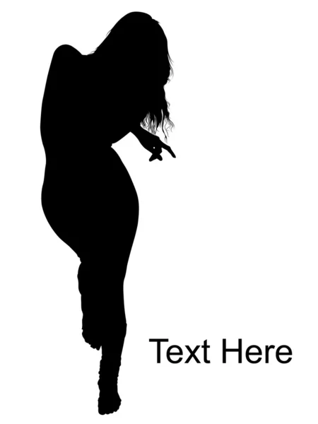 Silhouette di giovane donna che balla — Foto Stock