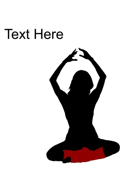 Silhouette of lady practicing yoga — Stock Photo, Image
