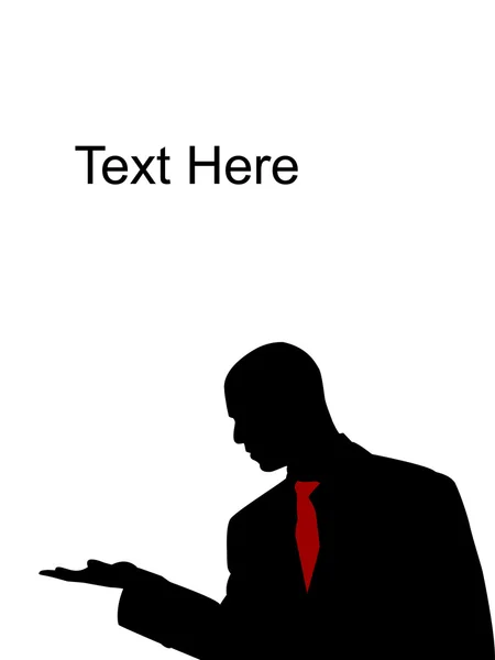 Silhouette of man looking at his palm — Stock Photo, Image