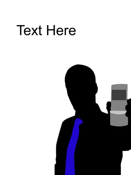 Sylwetka człowieka Wyświetlono telefon komórkowy — Zdjęcie stockowe
