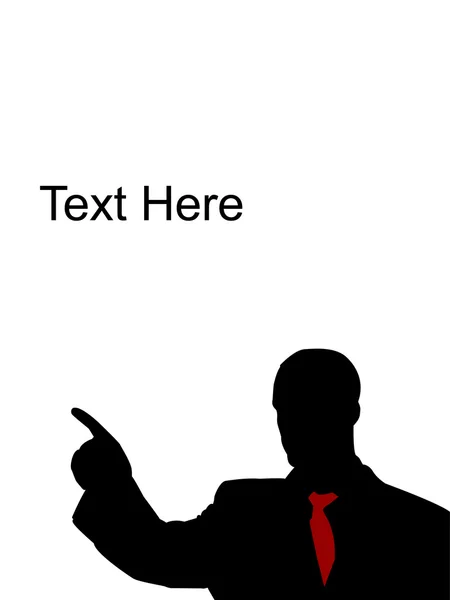 Silhouette of business male pointing — Stock Photo, Image