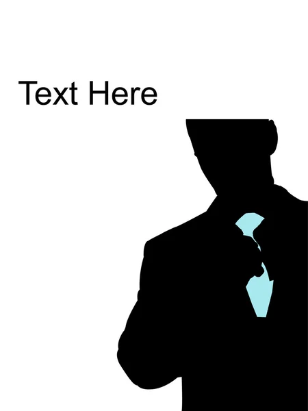 Silhouette of adult man fastening tie — Stock Photo, Image