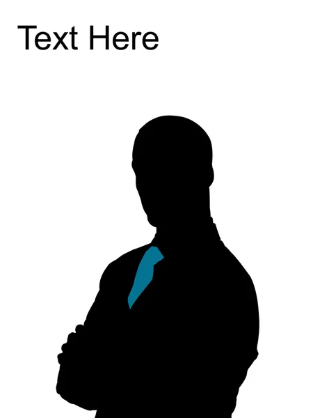Silhouette of businessman, crossed arms — Stock Photo, Image