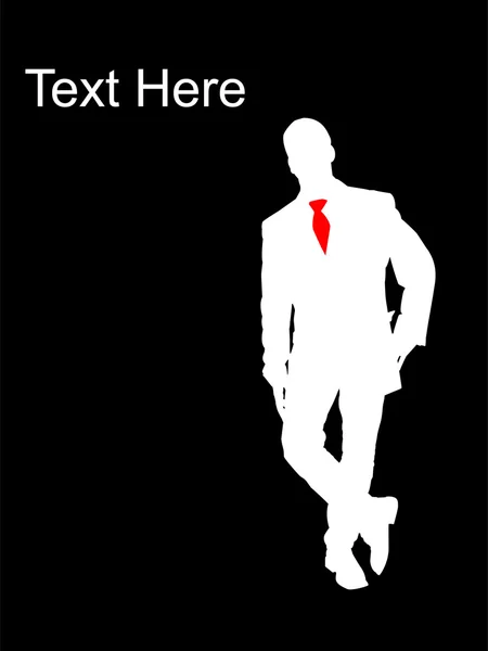 Silhouette of smart business male posing — Stock Photo, Image