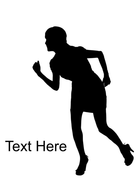 Silueta de mujer en gesto de correr — Foto de Stock