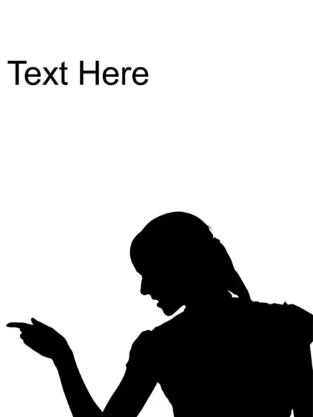 Silhouette de femme pointant de côté — Photo