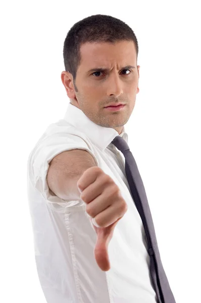 Professional man showing thumbs down — Stock Photo, Image