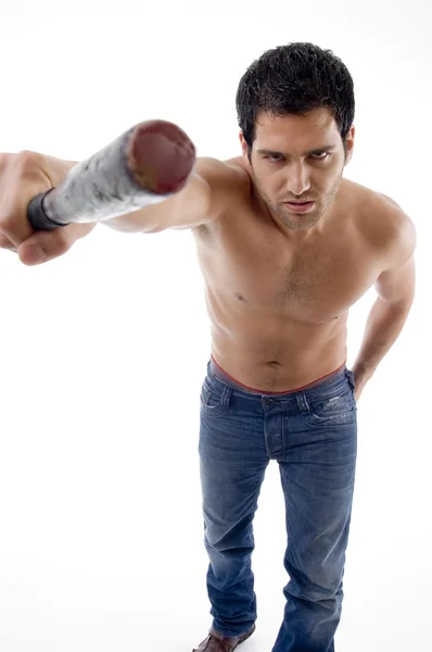 上半身裸の男性健闘バット — ストック写真