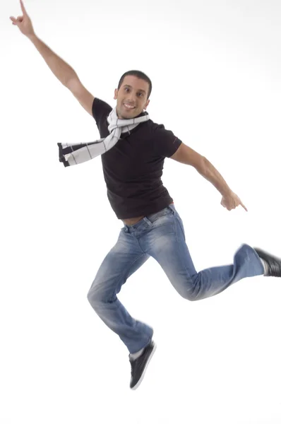 Young male leaps in air — Stock Photo, Image