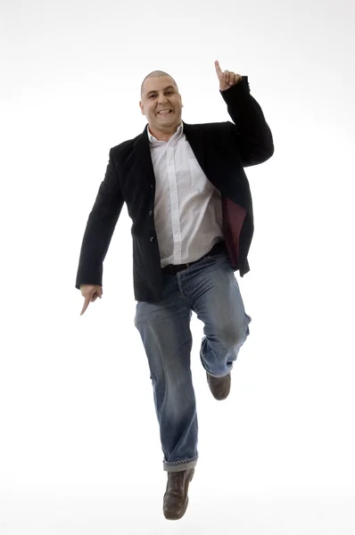 Happy caucasian man enjoying dancing — Stock Photo, Image