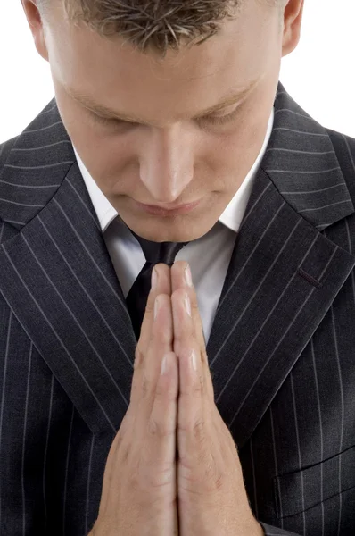 祈祷的年轻商人 — 图库照片