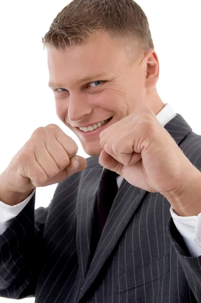 Professional showing boxing gesture — Stock Photo, Image