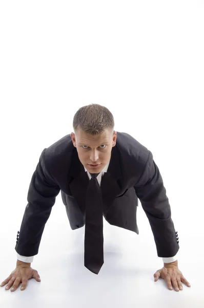 Businessman ready for corporate race — Stock Photo, Image
